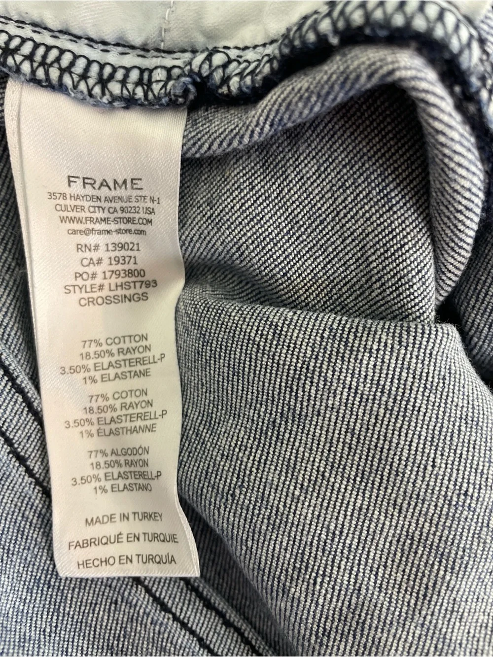 FRAME Le High Straight Jeans Crossings Wash Sz 31